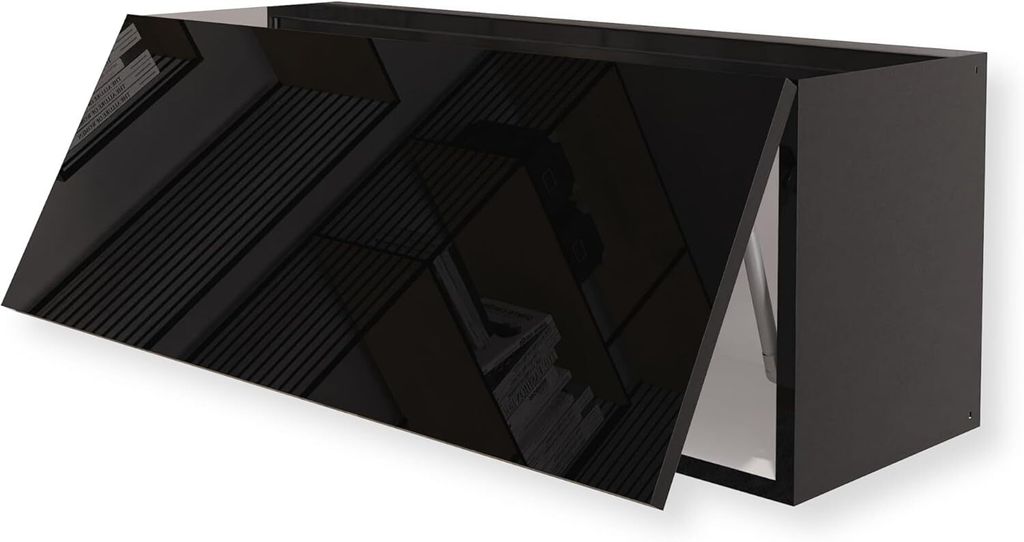 Nástenná skrinka vysoký lesk Čierna 90 x 35 x 32 cm (ŠxVxH) Obrázok produktu 4