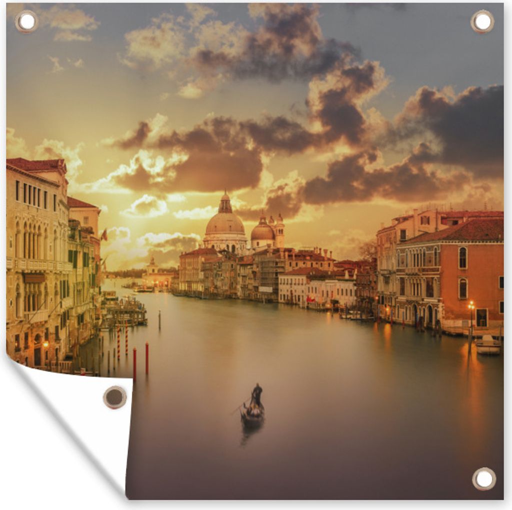 MuchoWow 50x50 cm Outdoor-Poster Gartendeko Sichtschutz Garten Poster für den Garten Italien - Gondel - Canal Grande