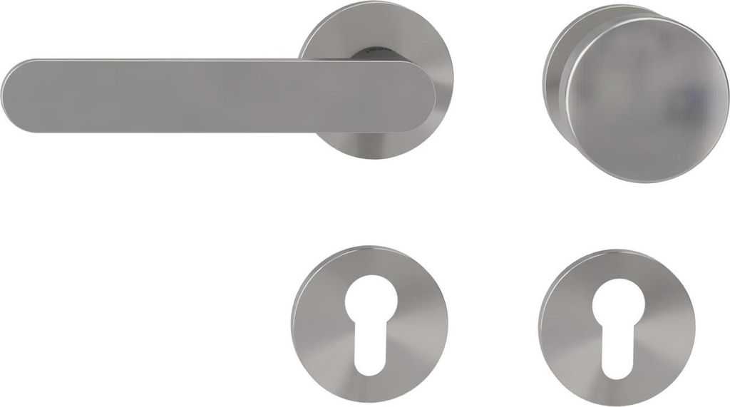 Griffwerk Wechselgarnitur VAYA 291 AVUS fast2fix Fast2Fix Rosetten rund Knopf R2 Samtgrau L