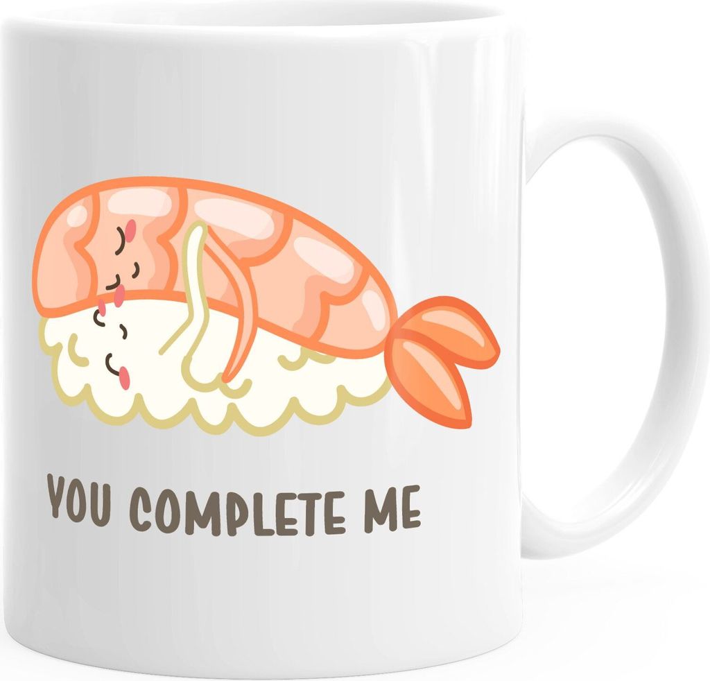 Kaffee-Tasse Sushi You complete me Liebe Valentinstag Geschenk MoonWorks weiß unisize