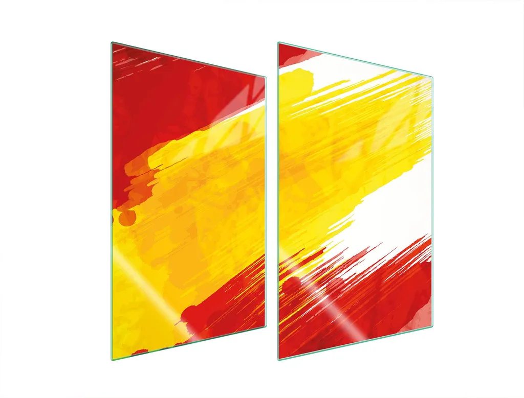 Set 2 Copri Piano Cottura 35x52 Vetro Rosso - Tagliere e Protezione