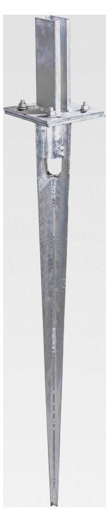 Verstellbare Einschlag-Bodenhülse | Gesamtlänge 910 mm | Geeignet für Zaunpfosten von Doppelstabmattenzäunen in 60 x 40 mm | Aus feuerverzinkte...