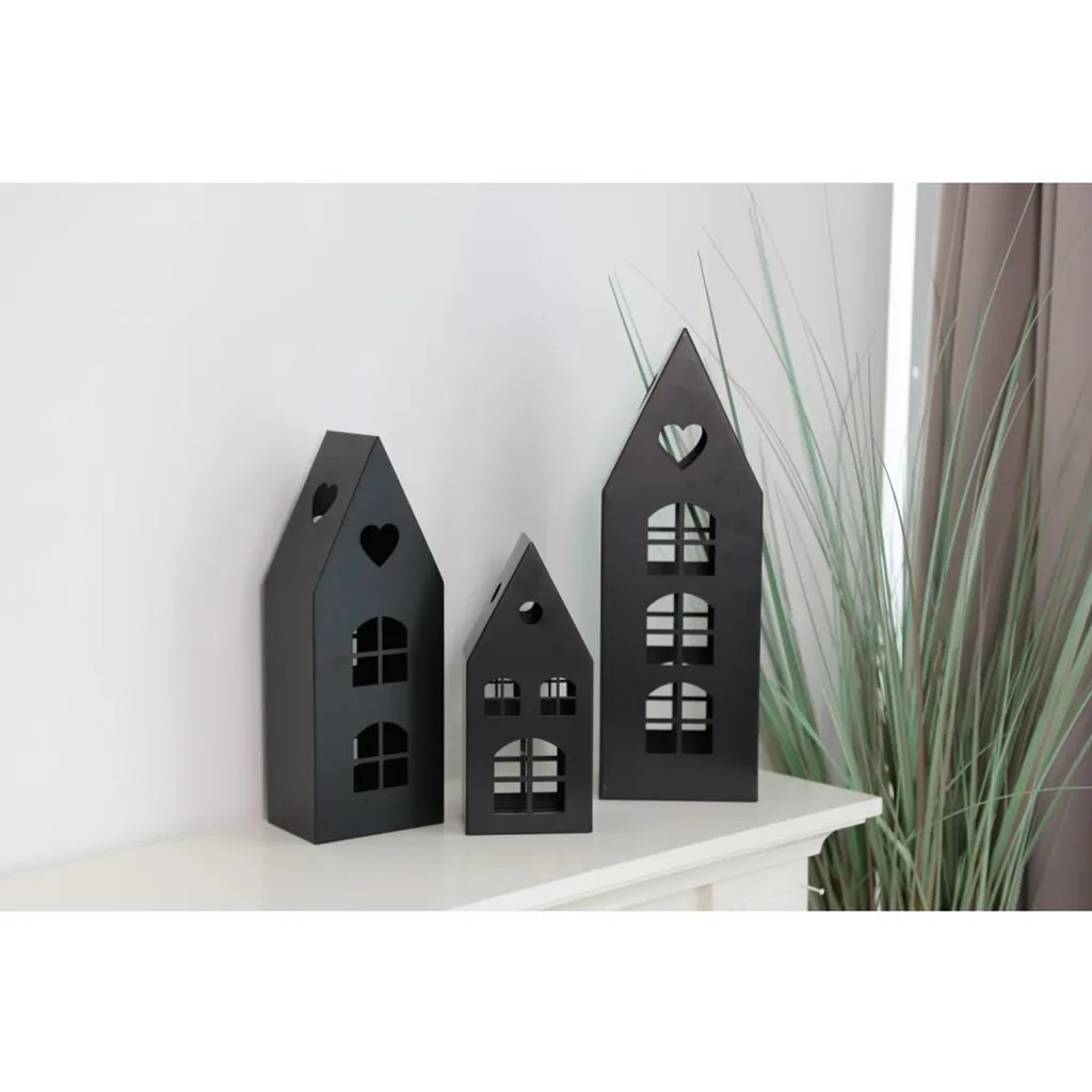 Décoration Maisons en Métal Noir - Design Scandinave Minimaliste x6