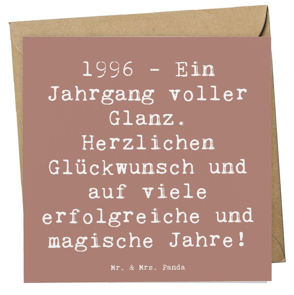 Mr. & Mrs. Panda Glückwunschkarte Spruch 1996 Geburtstag - Braun Pastell - Geschenk, doppelkarte, Feierlichkeiten, Jahrgang, Geburtstagsfeier, Hap...
