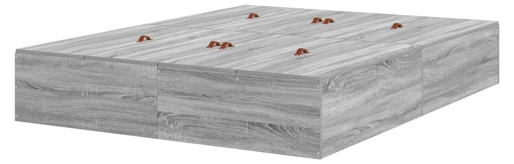 Bettgestell mit Stauraum Grau Sonoma 140x190 cm