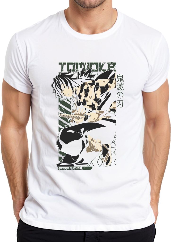 Giyu Tomioka Kimetsu no Yaiba Demon Slayer Anime Geschenk Herren T-Shirt, Weiß, 3XL