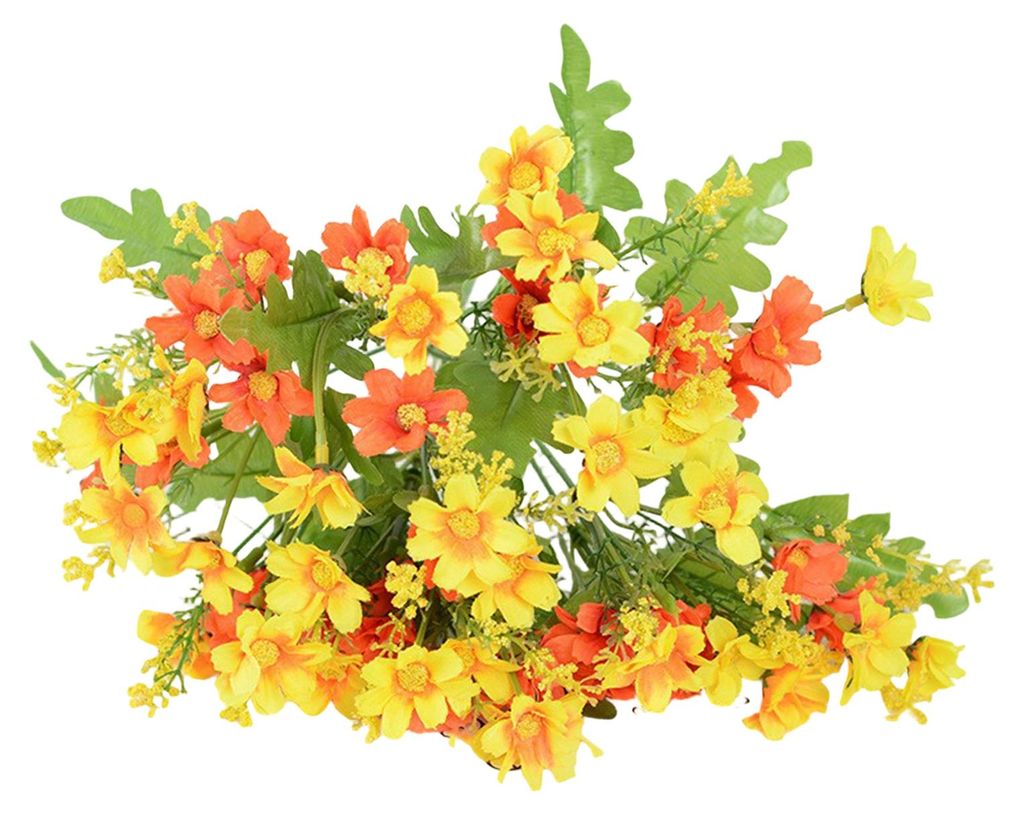 28 künstliche Blumenköpfe für den Außenbereich, UV-beständige Kunstseidenblumen mit Stiel, künstliches Blumenarrangement für Pflanzkörbe, H...