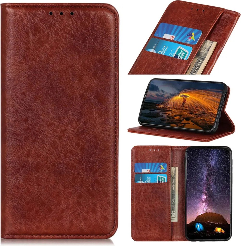 Custodia Wallet Xiaomi Mi 11 Sottile | Cover Flip Marrone con Porta Carte