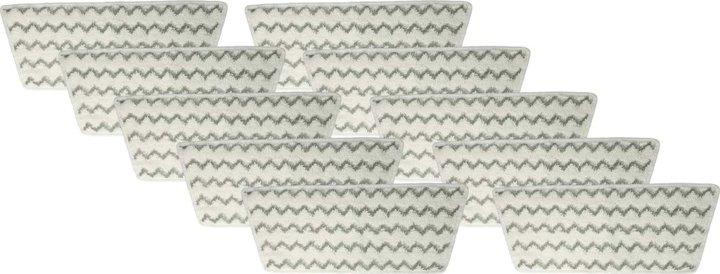 vhbw 10x Wischbezug Ersatz für Vileda 161717 für Dampfreiniger - Mikrofaser Grau Weiß