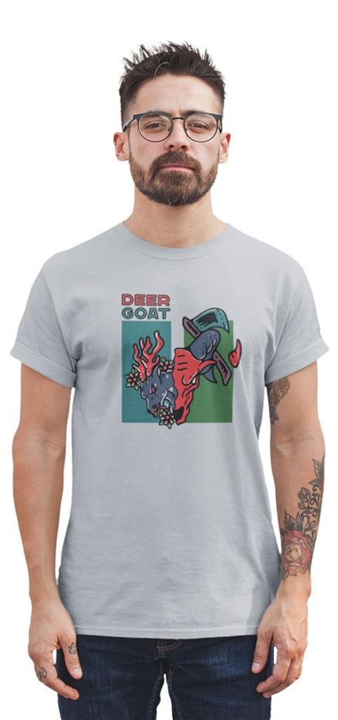 D&B Uni Polo ST00234 Deer Goat Grau-Größe 4XL