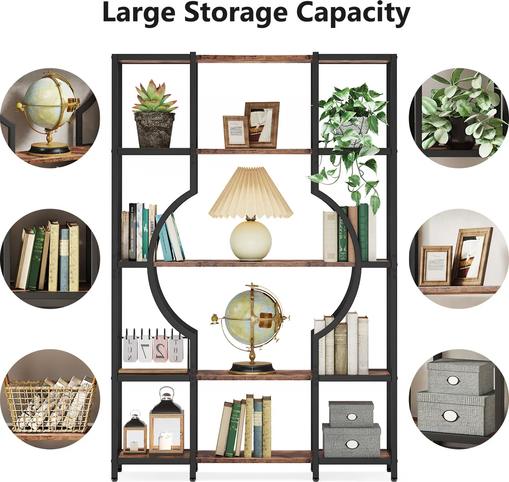 Bibliothèque Stable 12 Étagères : Solution Rangement Gain de Place Bois