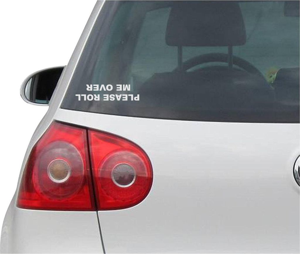 Aufkleber / Autoaufkleber - JDM - Die cut - PLEASE ROLL ME OVER - Auto, Truck, Notebook, Laptop - silber - 139mm x38mm
