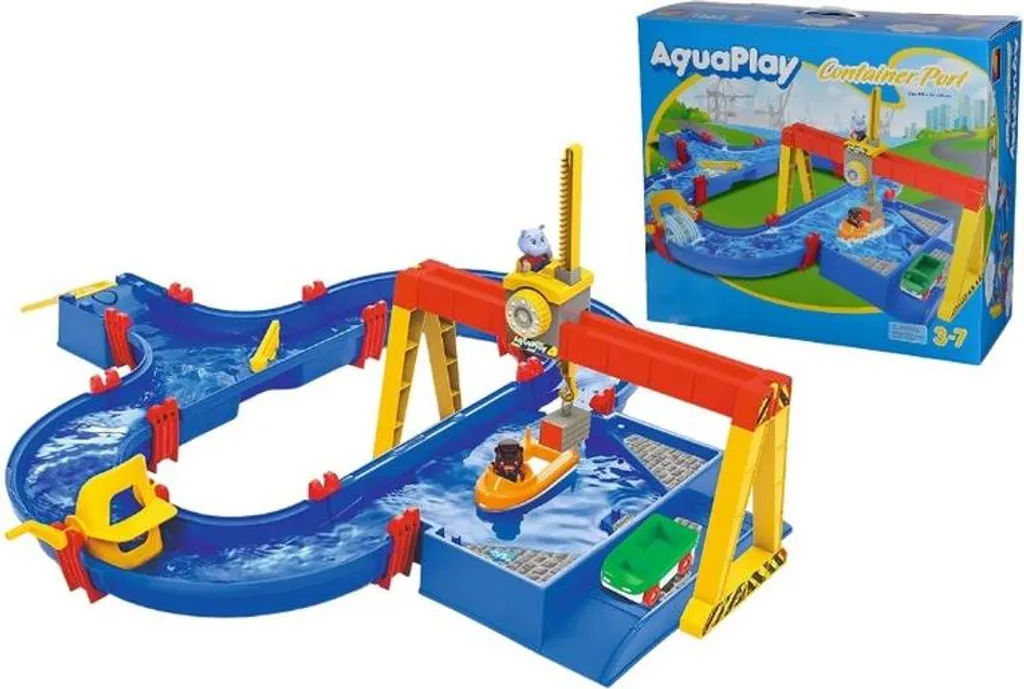 AquaPlay ContainerPort Set de Jeu avec Grue Pivotante et Écluse Mobile - 21