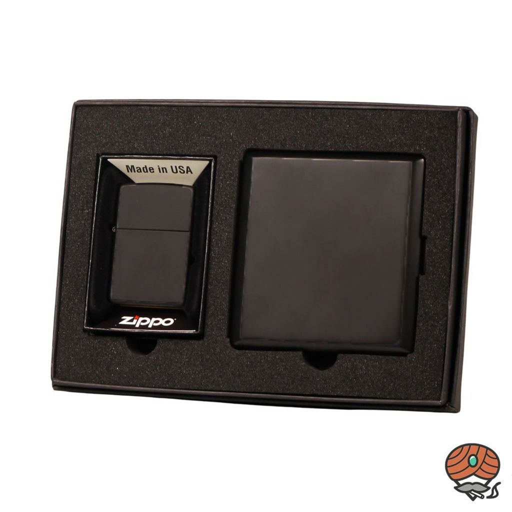 Zippo Geschenk Set Black Matte + Black Matte Etui mit Produktbild 