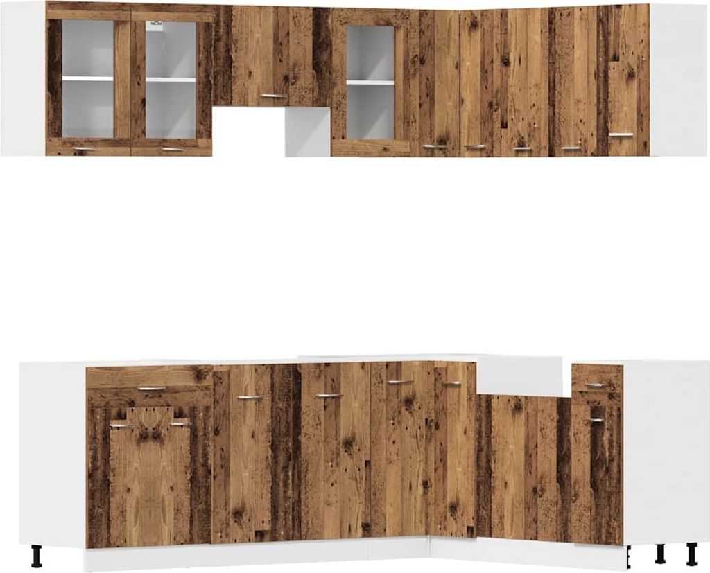 11-tlg. Küchenschrank-Set Lyon Altholz-Optik Holzwerkstoff