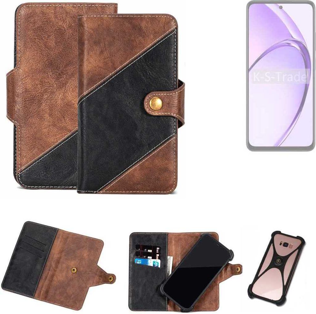 K-S-Trade Handyhülle Schutzhülle Bookstyle Case kompatibel mit Oppo A80 5G Klapphülle Cover Hülle Schutztasche 1x