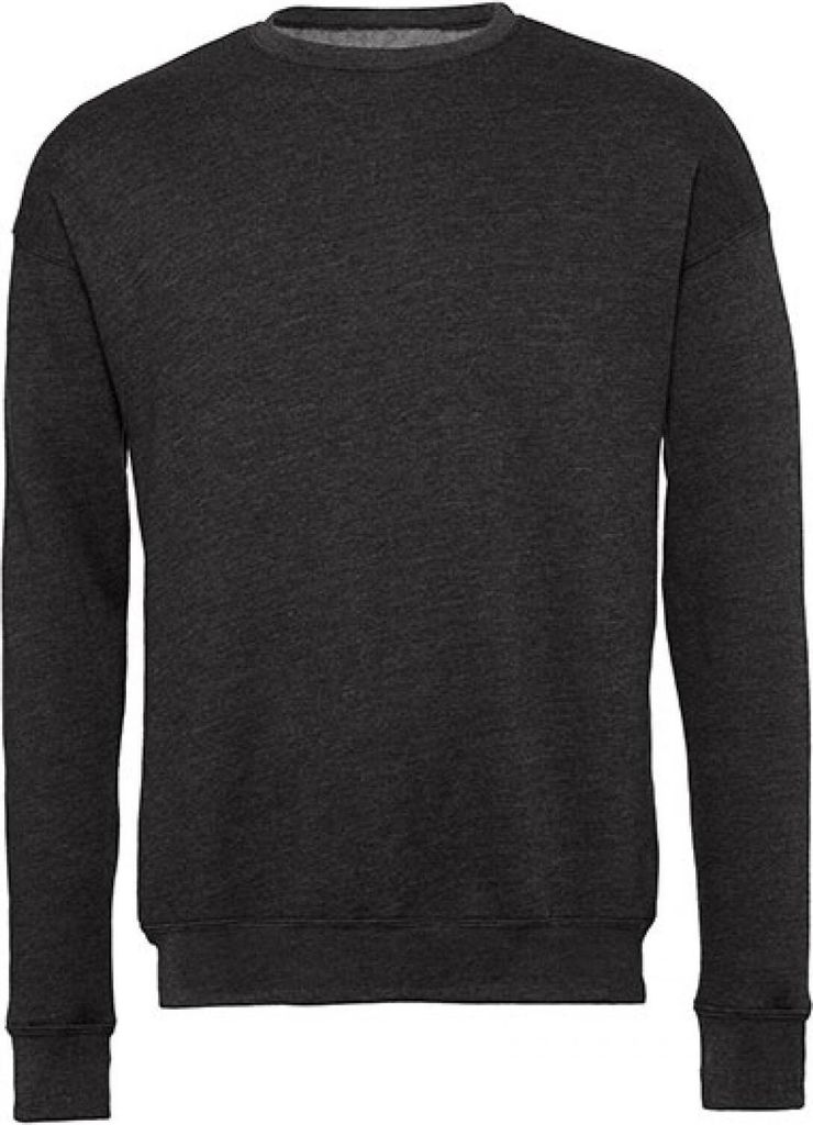 BELLA+CANVAS Uni Pullover Sweatshirt Fleece Sweater Shirt Langarm, Größe:XL, Farbe:Dark Grey Heather
