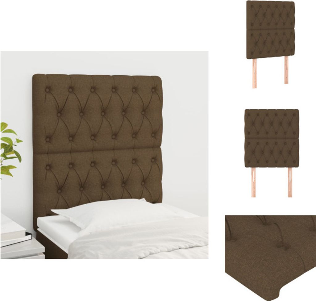 vidaXL Kopfteile 2 Stk. Dunkelbraun 80x7x78/88 cm Stoff - Kopf- & Fußenden