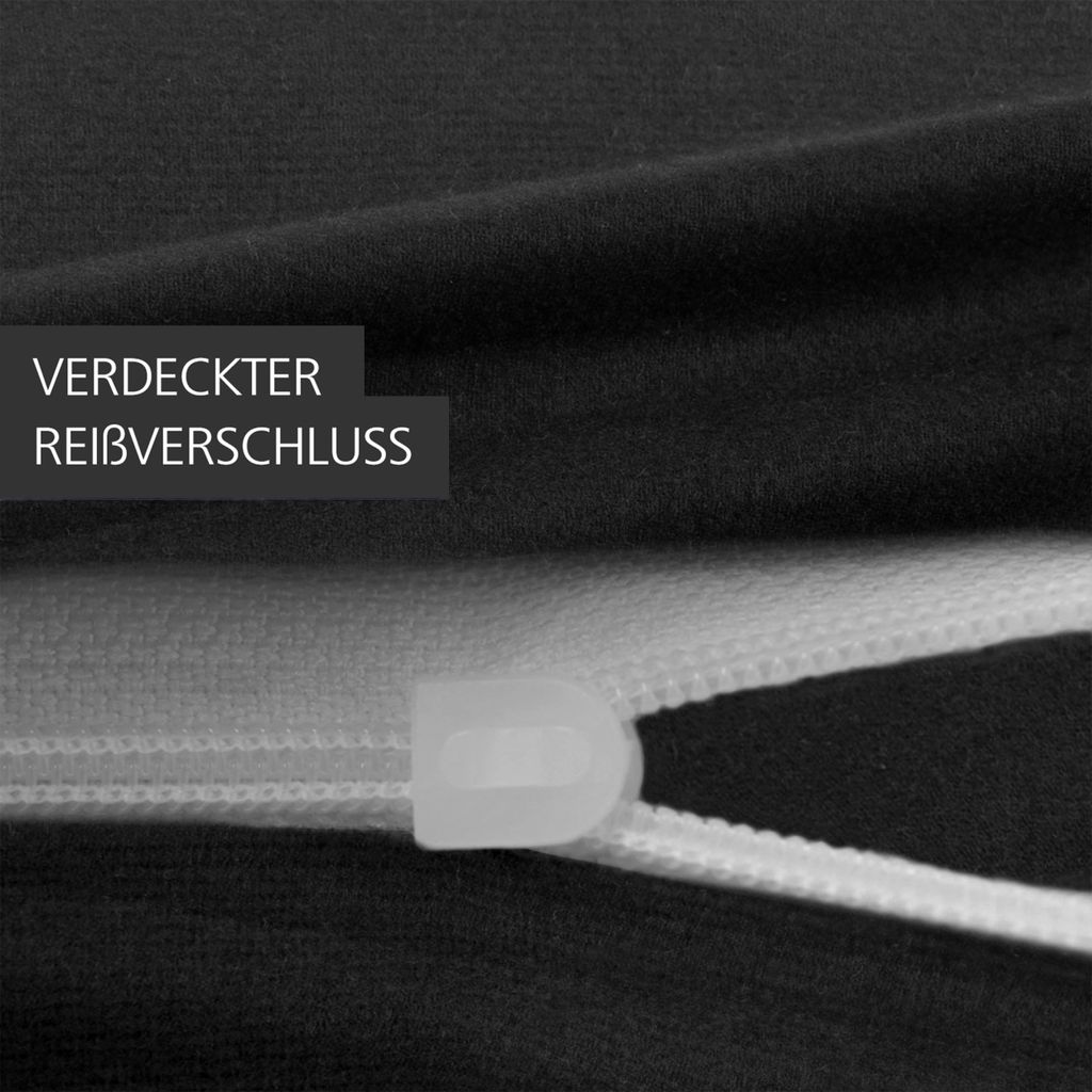 Bettwäsche Bettgarnitur Bettbezug 100% Baumwolle 135x200 155x220 200x200 200x220, Farbe:Schwarz, Größe:155 x 220 cm