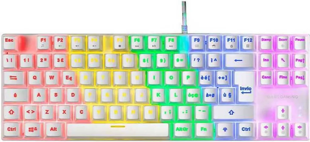 Clavier gamer compact Mars Gaming Mk80 avec switch brown blanc pcb