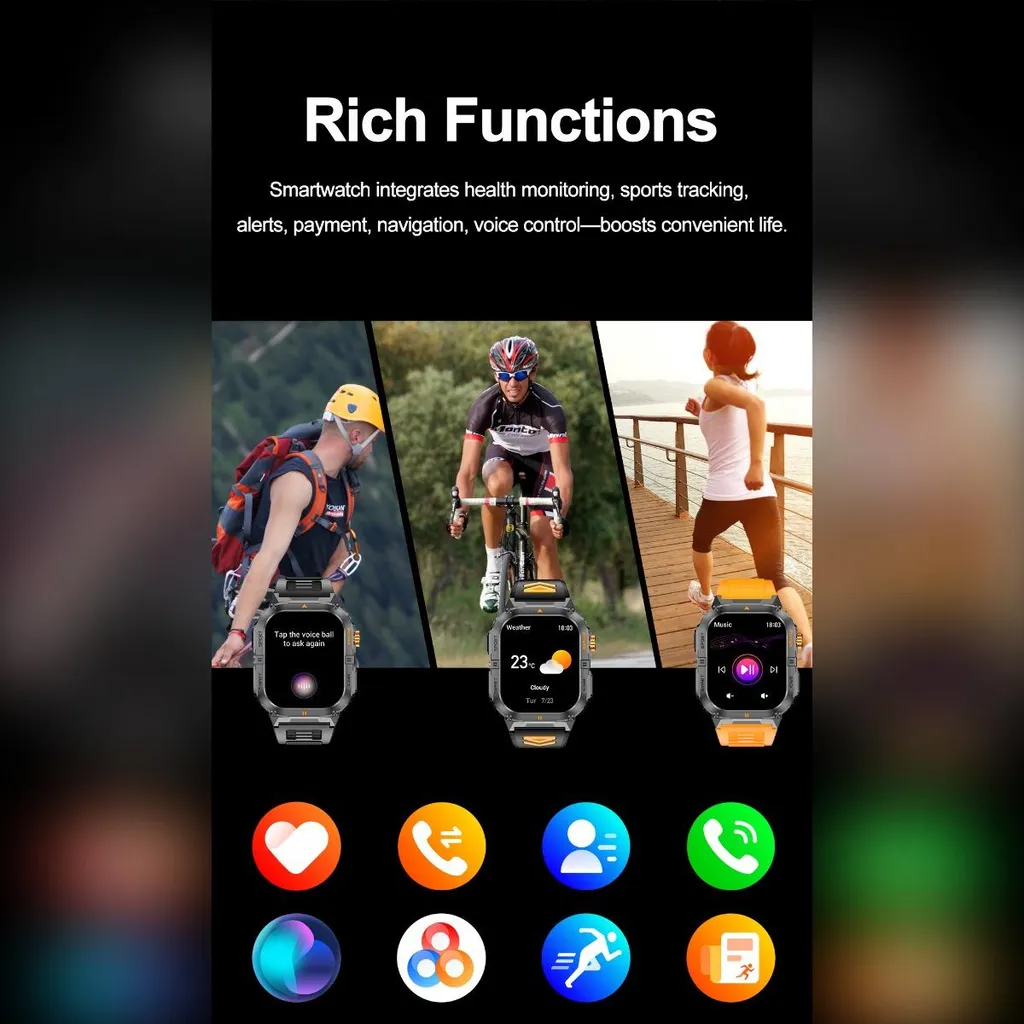 Smartwatch Multifonction avec Appel Bluetooth - Écran 2 Pouces Noir INF - 5