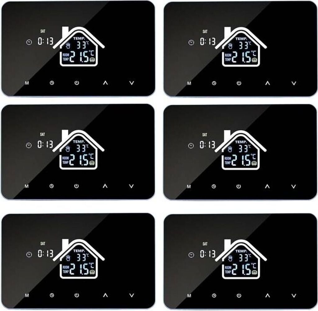 6X Digital LCD Raumthermostat Intelligenter Thermostat für Wassererwärmung Fußbodenheizung Wochenprogrammierbare Thermostat Wandthermostat Tempe...