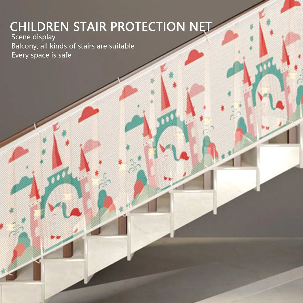 Filet sécurité escalier 6m nylon résistant - Protection rampe colorée