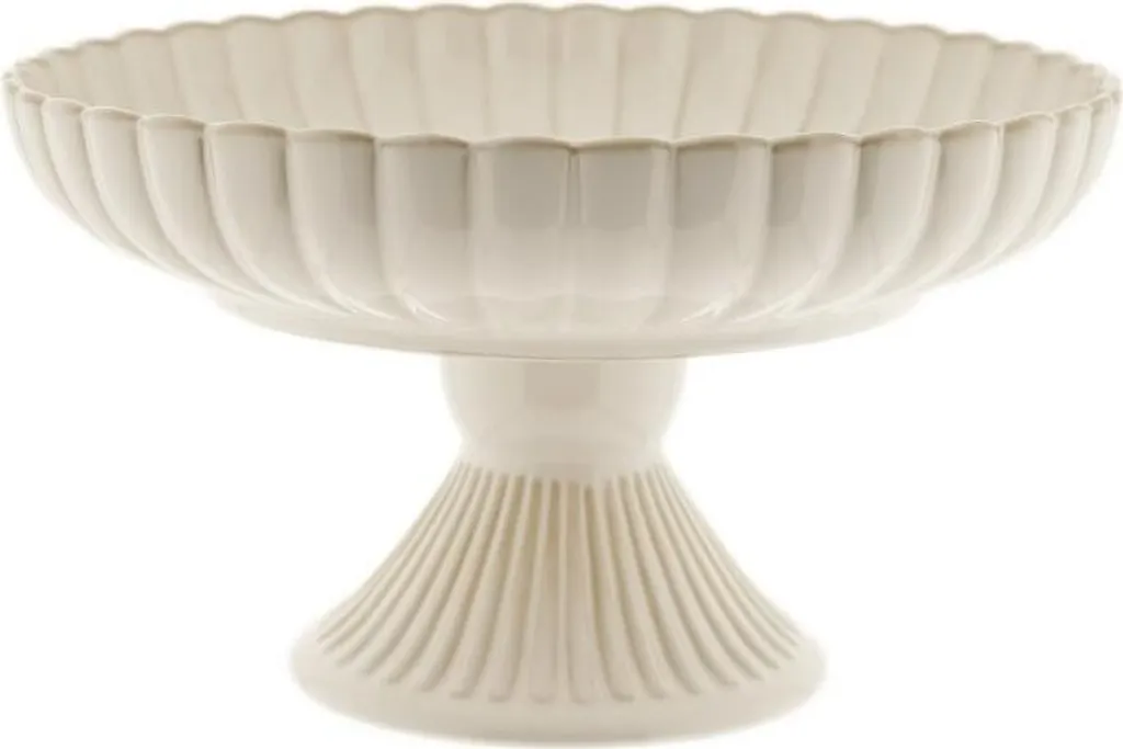 Plateau de service Bloomy ø28 cm avec pied et décor floral élégant