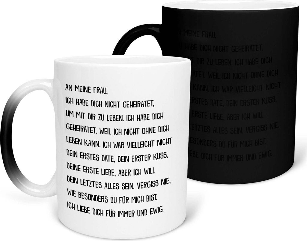 22Feels Zaubertasse Ehefrau Geschenk Erster Hochzeitstag Kaffeetasse Farbwechsel Frauen Hochzeitsjubiläum Valentinstag Weihnachten Ehepaar Geburts...