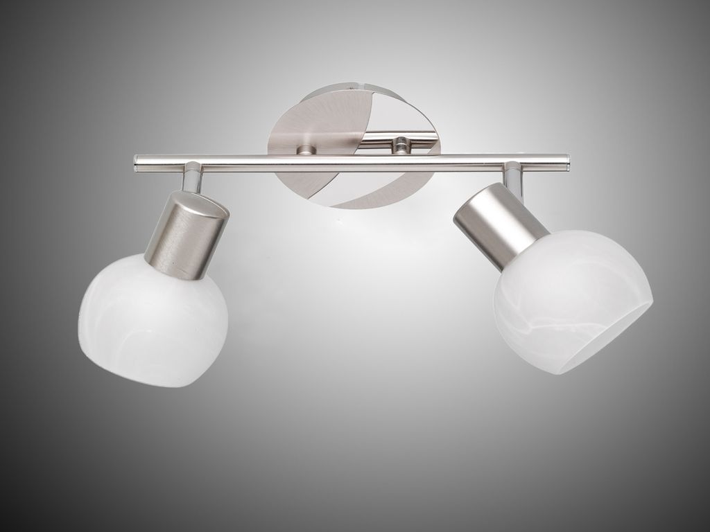 LED Wandstrahler 2 flammig Weiß/Chrom Deckenstrahler Treppenhausbeleuchtung 27cm