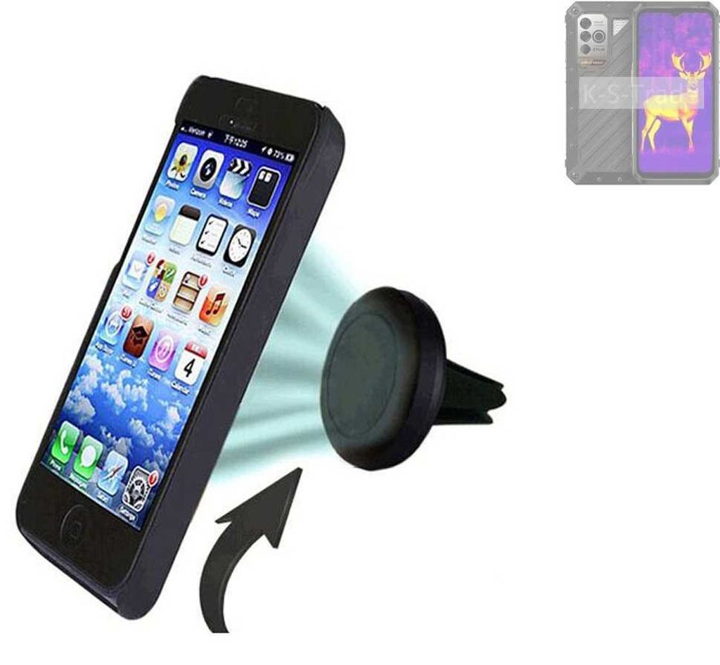 K-S-Trade Kompatibel mit Ulefone Power Armor 18T Ultra Auto Handy Halterung KFZ Halter Lüftungsgitterhalterung Air Vent mount Smartphone Halter