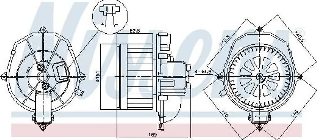 NISSENS 87518 Motore ventilatore riscaldamento OE 6441AR compatibile con Berlingo, Partner