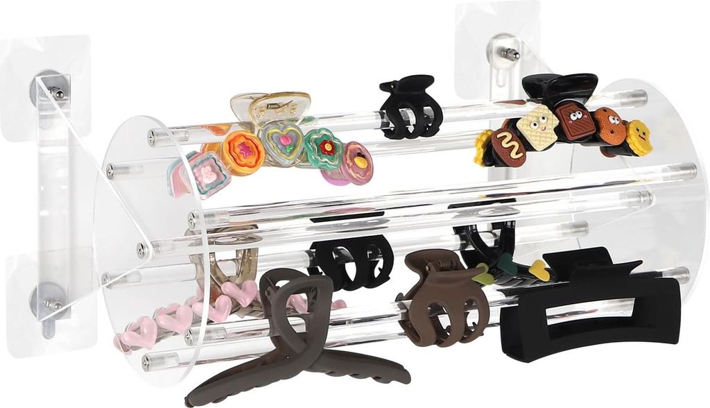 lalago Haarbandhalter, 360-Grad-Haarclip-Organizer, Haarständer, drehbare Aufbewahrungstasche für Haaraccessoires für Frauen und Mädchen (Wand)