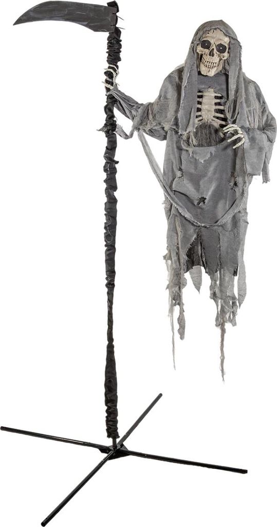Skelett Reaper mit Sense Halloween Animatronic 183cm