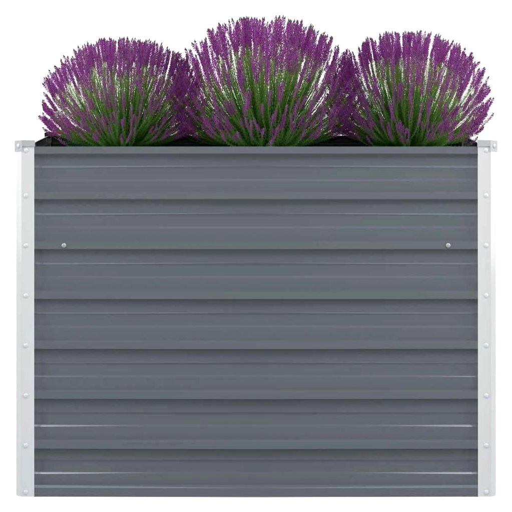 Hochbeet 100x100x77 cm aus verzinktem Stahl, grau
