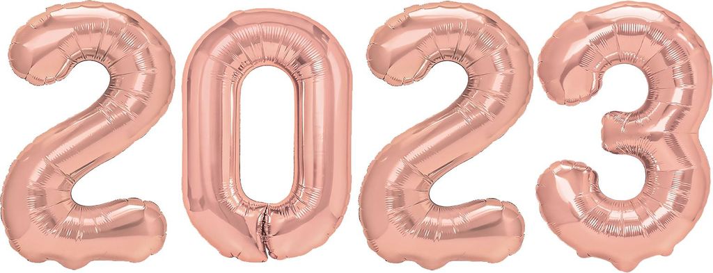 2023er Set Folienballons Roségold 100 cm