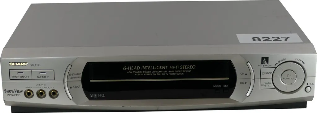 Sharp VC-FH3GM(S) Magnétoscope VHS Hi-Fi Stéréo avec Télécommande d'Origine