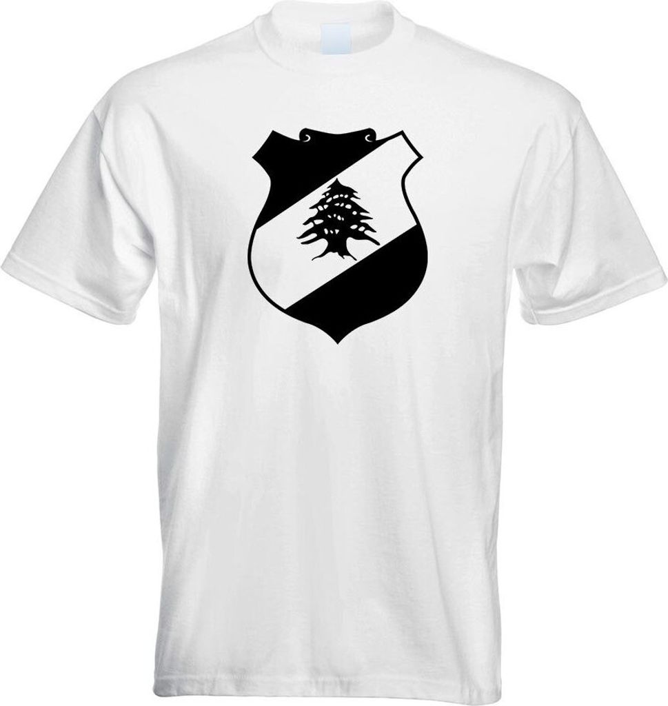 Kiwistar - T-Shirt - Weiss - Libanon Wappen Motiv Bedruckt Funshirt Design Print - mit Motiv Bedruckt - Funshirt Design - Sport - Freizeit - Herren...