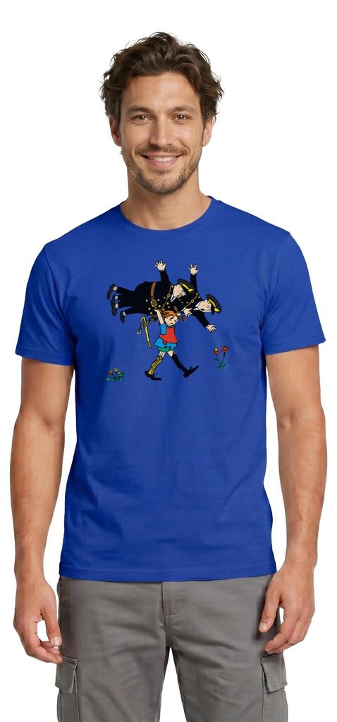Spreadshirt Pippi Langstrumpf Pippi Und Die Polizei Männer T-Shirt, 3XL, Dunkelblau