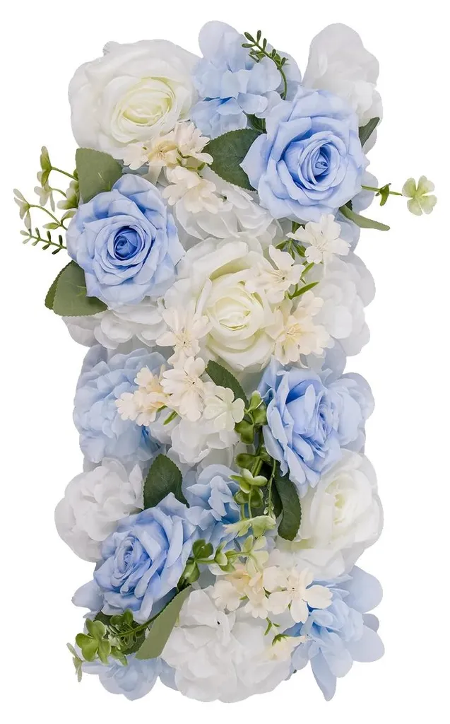 Décoration florale de mariage guirlande artificielle bleue et blanche