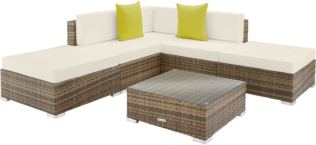 tectake® Aluminium Rattan Lounge Paris wetterfest und Produktbild 