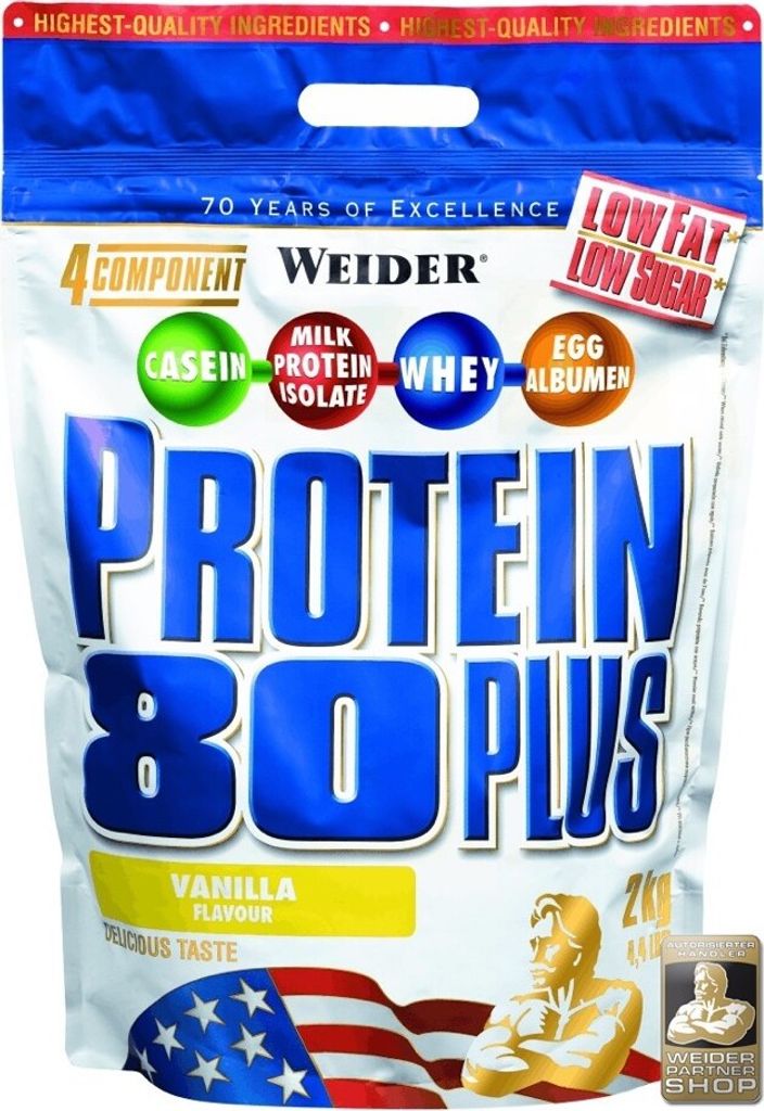 Weider Protein 80 Plus 2000g Beutel Schoko +Bonus Shaker Produktbild 