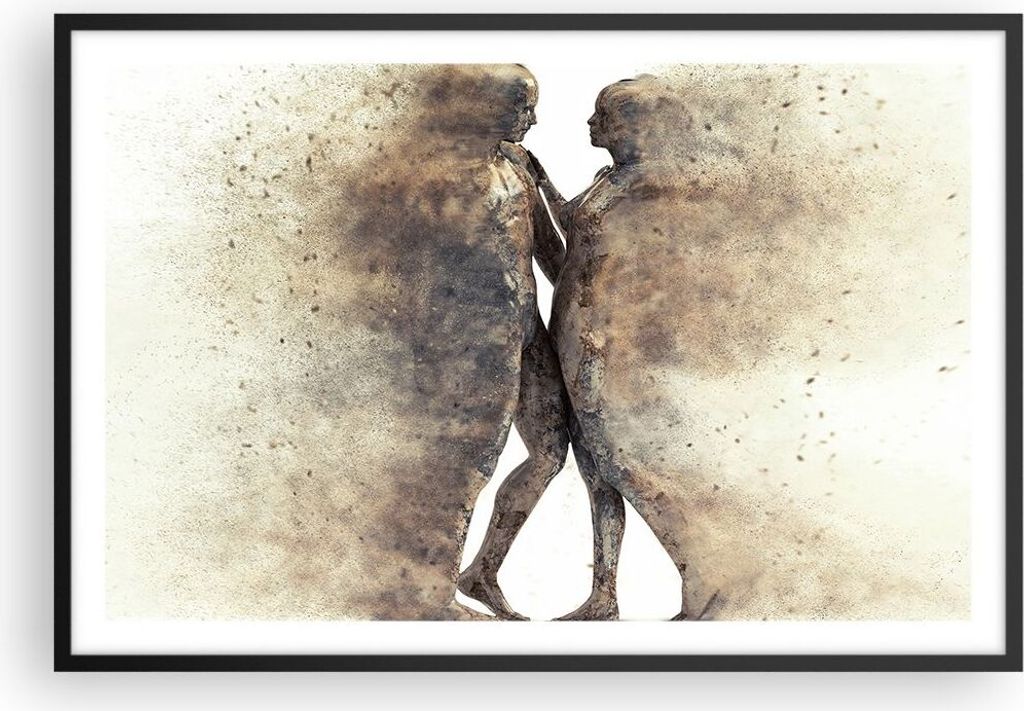Gerahmtes Poster - Schwarzer Rahmen - Staub eine Frau ein Mann der Liebe - 91,5x61 cm - Wand Bild - Wanddeko - Wandbilder - Wandposter - Bilderrahm...