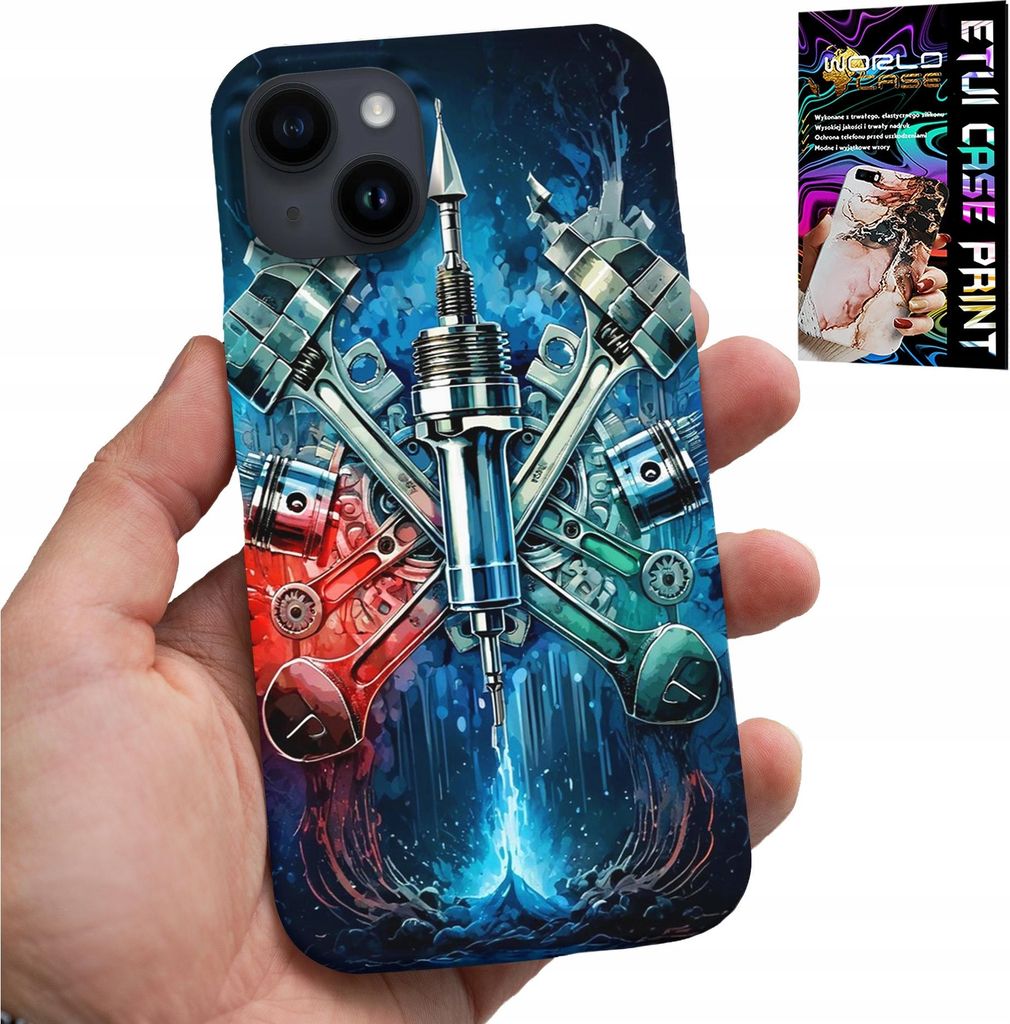 Fall Für Iphone 15 Plus - Motor Mechaniker Teile Abdeckung + Glas