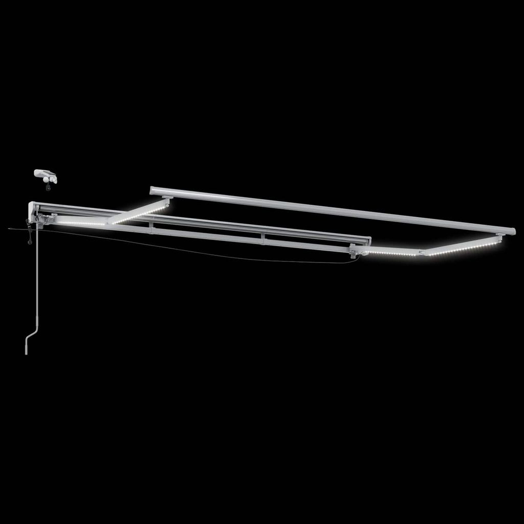 vidaXL Elektrische Markisenrahmen mit LEDs Weiß 3,5 x 2,5 m Aluminium