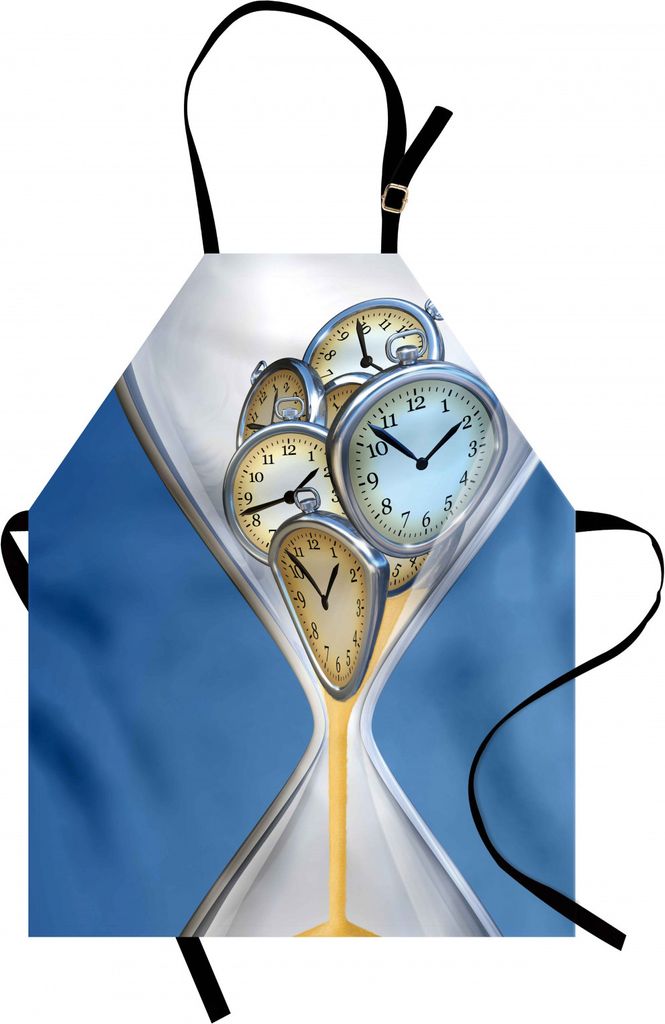ABAKUHAUS Uhr Kochschürze, Sanduhr-Zeit-Uhren mit Sand-Muster für Home A Vintage Design Print, Farbfest Höhenverstellbar Waschbar Klarer Digital...