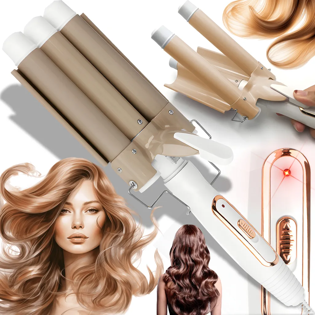 Kit fer à friser Retoo 5 en 1 avec 3 têtes interchangeables en céramique