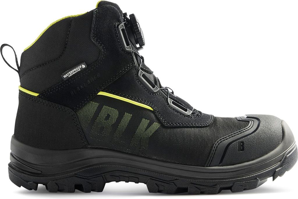 Blakläder STORM Sicherheitsstiefel S7S Wasserdicht 2478, Farbe:Schwarz/High Vis Gelb, Größe:35