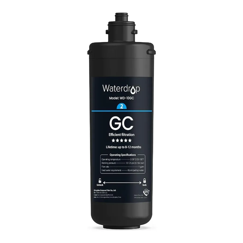 Filtre Anti-Chlore Waterdrop WD-10GC pour Éliminer Mauvais Goût et Odeur