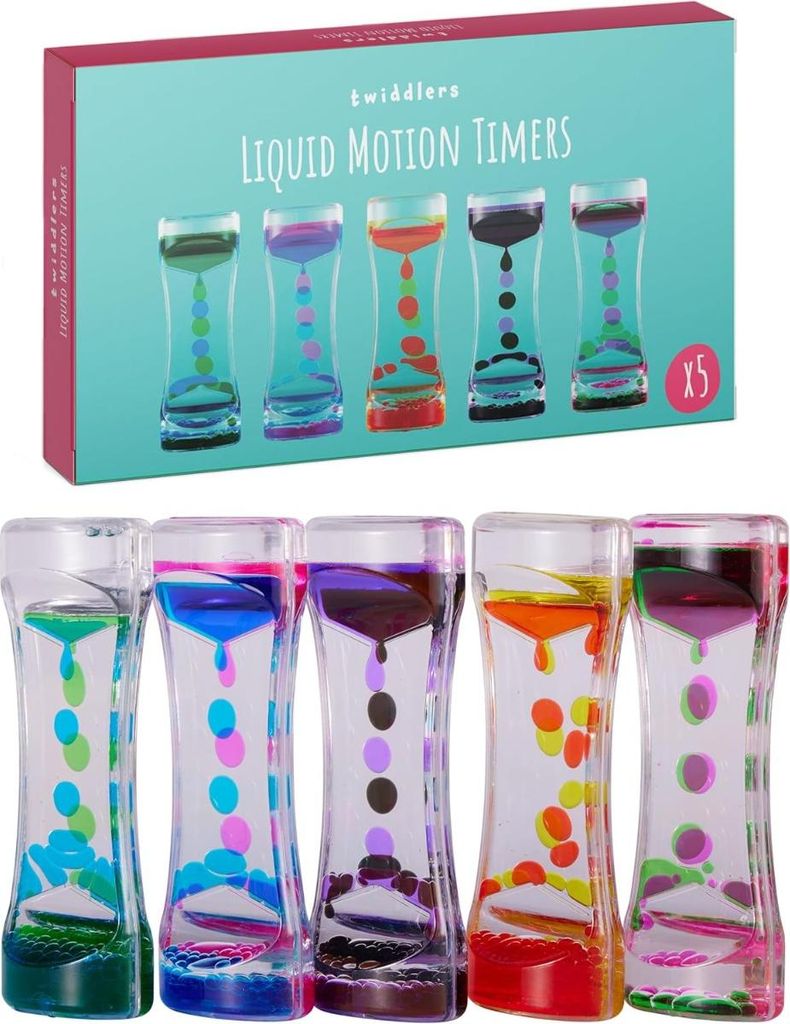 Clessidra liquida giocattolo per bambini 5 pezzi Immagine del prodotto 